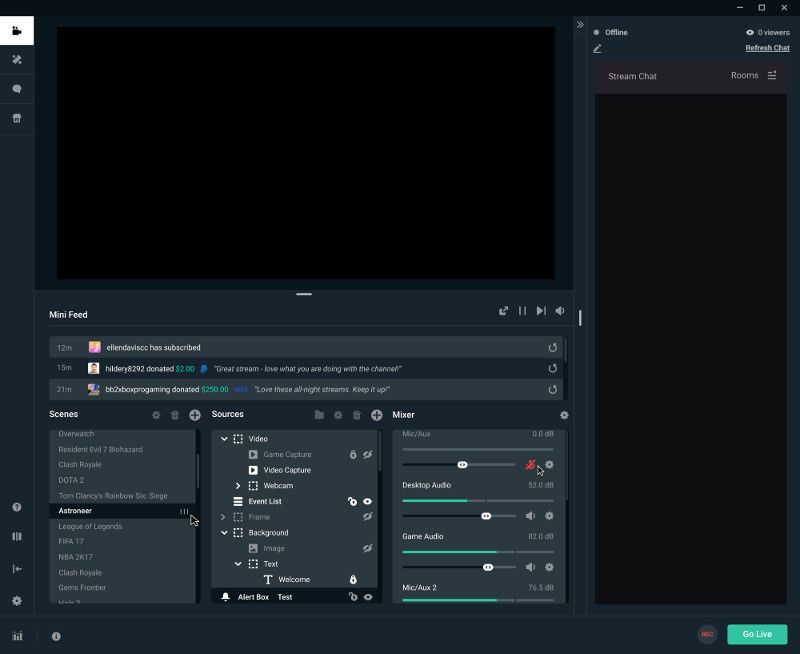 streamlabs obs streaming software